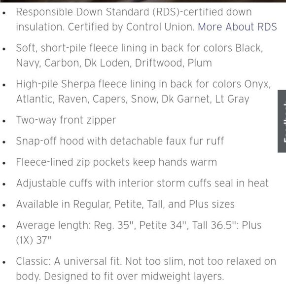 Eddie Bauer Sun Valley Down Parka in Navy Size XS - Picture 11 of 11